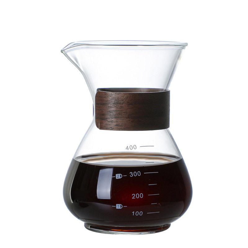 Glass Pour-Over Coffee Pot with Steel Filter – 400 ml